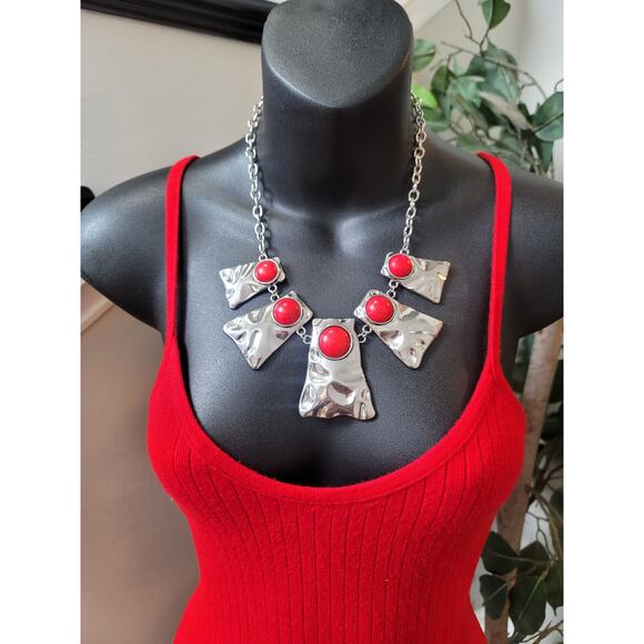 Windsor Knit Bodycon Dress Women Size Small Red Sleeveless Crisscross Back - Picture 7 of 9